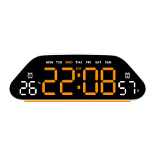 Digital Alarm Clock for Bedroom Desk Clock-white shell oran