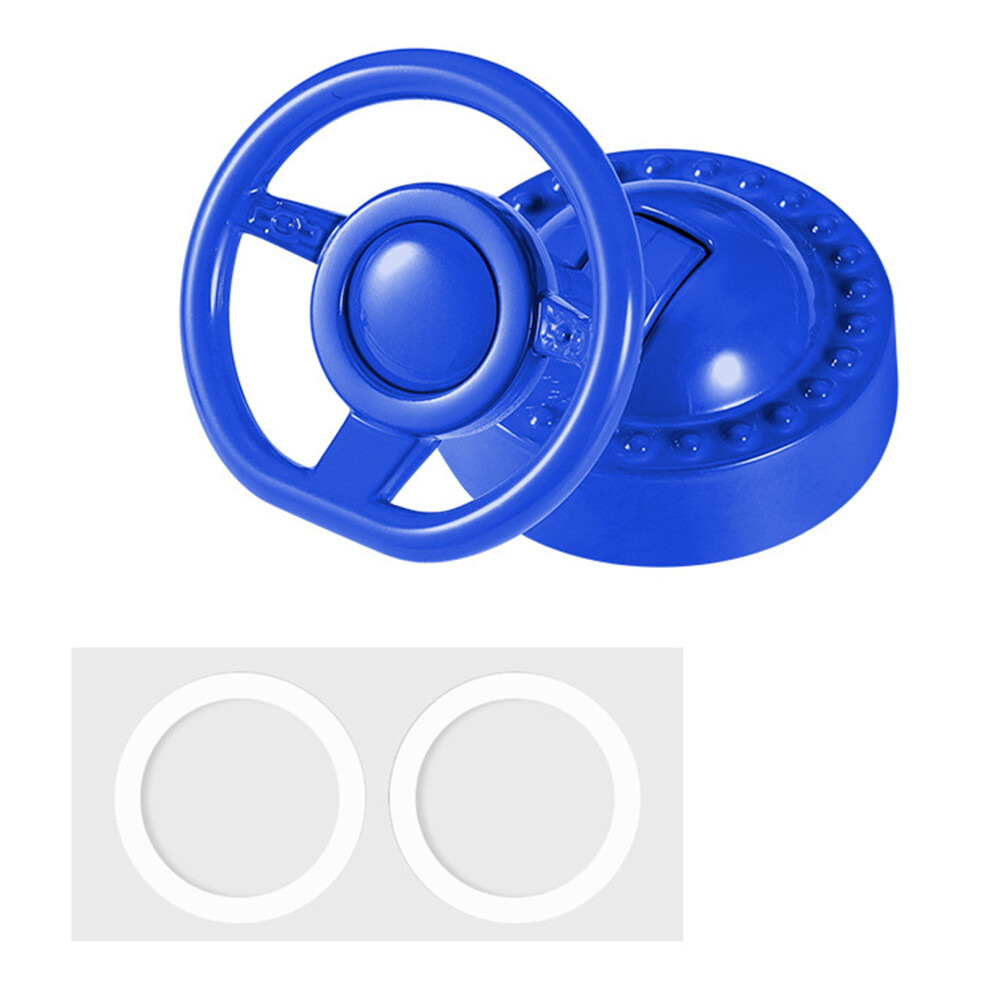 Stylish Steering Wheel Decoration Metal Push To Start Knob- Blue 7751001344107