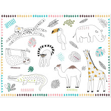 Zoo Party Colouring Placemats, 6 Pack