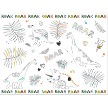 Dino Roars Colour It Yourself Activity Placemat - (6 pieces)
