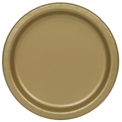 Gold Paper Plates - 21.9cm (Pack of 16)
