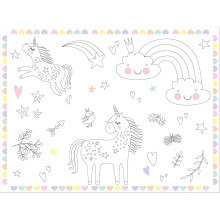Unicorns & Rainbows Colouring In Placemat - (6 pieces)