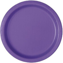 Neon Purple Paper Plates - 21.9cm ( Pack of 16)