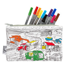 Eat Sleep Doodle's Working Wheels Colour In Pencil Case