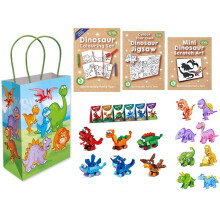 (Pack of 12 Party Bags) Deluxe Dinosaur Themed Party Bags with Fillers