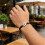 Minimalist Compass Pattern Bracelet Polished Metal Finish-Black 7