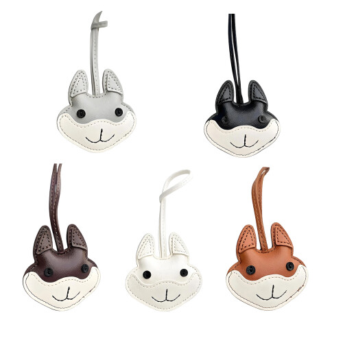 Creative Husky Inspired Key Fob PU Leather-Light Coffee 1