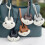 Creatieve Husky PU lederen sleutelhanger Modieus-Grijs 6