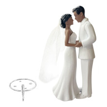 Romantische Braut und Bräutigam Hochzeitstorte Dekoration-Weiß