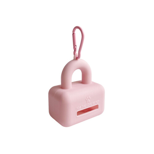 Distributeur de sacs de déchets portables pour chiens, sac-Rose