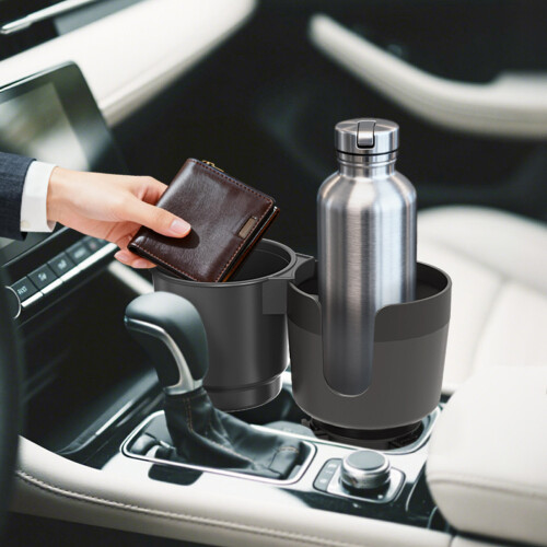 Double Function Car Interior Cup Holder And Small Item-Gray 2