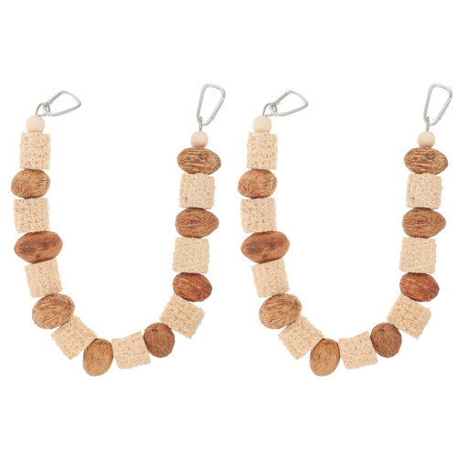 2Pièces Suspendu Perroquet Masticable Naturel