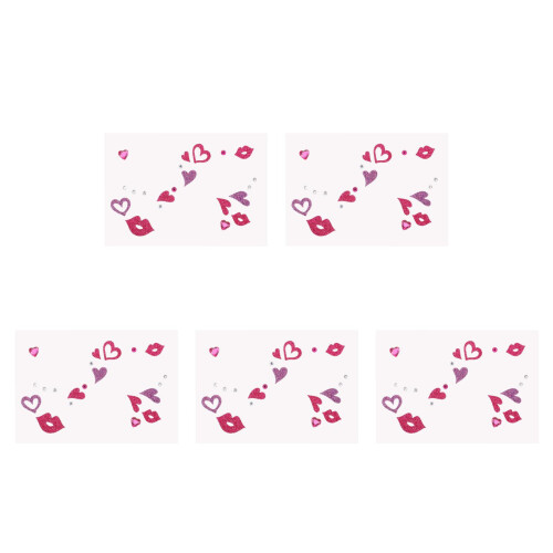 5Pièces Déco PVC Stickers Paillettes Saint-Valentin