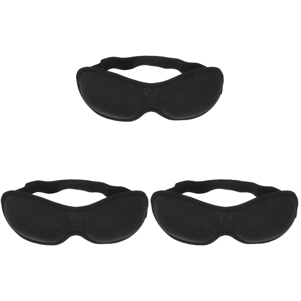 Villcase Black 3Pcs Soft Sleeping Eye Masks Memory Foam Comfortable Travel