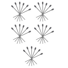 15Paare Schwarze Silikon Essstäbchen Und Bar Löffel Set Für Unterwegs