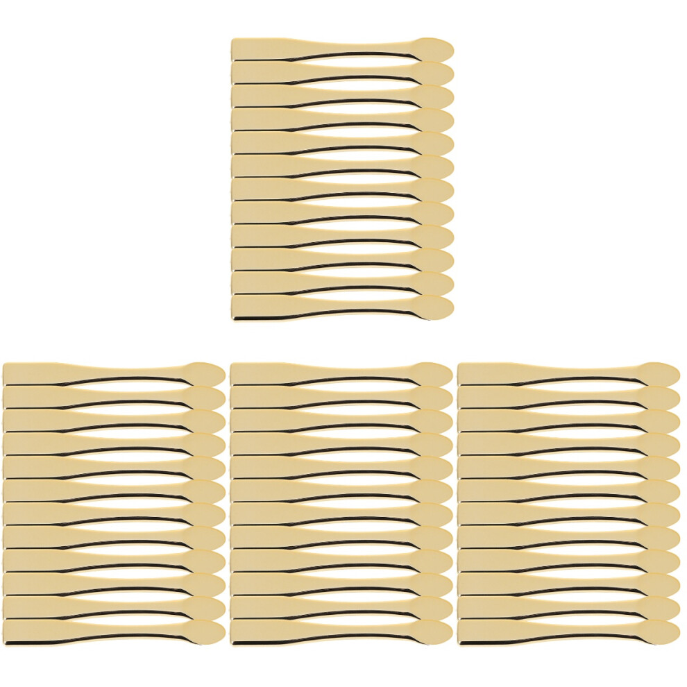 Solustre Golden/Cream 48Pcs Mini Makeup Spatulas Cosmetics Spoons For Skincare