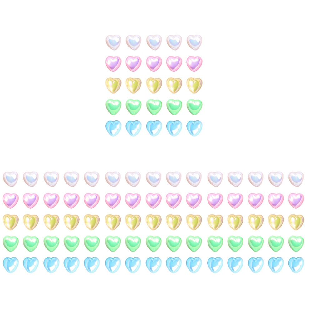 Villcase 2000Pcs Heart Shape Nail Charms Assorted Colors For Home Manicure Diy