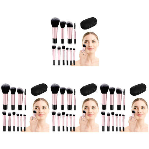 40Pcs Black Mini Makeup Brushes Travel Kit with Storage Bag