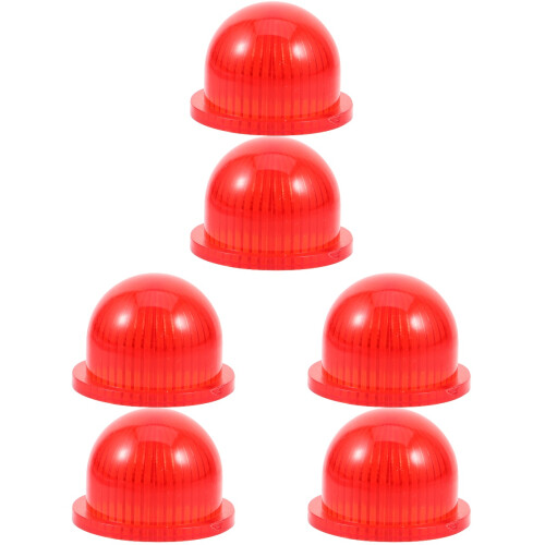 6Pcs Lightweight Red Warning Light Cover Durable Plastic Lamp Shell