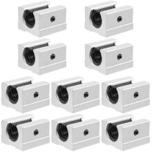 10Pièces Bloc De Palier Linéaire Aluminium Antirouille Argent