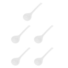 5Pcs White Porcelain Soup Ladles Long Handle Asian Ramen Spoons