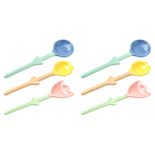 6 Pcs Dessert Spoons Cartoon Dessert Shape Spoon Home Tableware