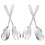 4Pcs Stainless Steel Kitchen Salad Serving Spoon and Fork Set Silver 1
