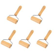 5Pcs Reusable Wooden Handle Pastry Rollers Smooth Nonstick Surface