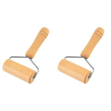 2Pcs Convenient Wooden Pastry Roller Pin Nonstick Dough Tool