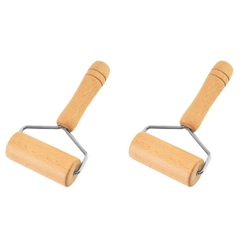2Pcs Convenient Wooden Pastry Roller Pin Nonstick Dough Tool