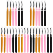 30Pcs Mascara Wands Silicone Lash Brushes with Lid Assorted Colors