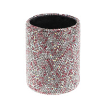 Portable PU Makeup Brush Holder with Glitter Finish for Desk