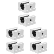 6Pcs Aluminum Linear Guide Rail Bearing Blocks Silver Slide Blocks