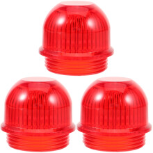 3Pcs Red Waterproof Warning Lamp Replacement Covers for Home Use