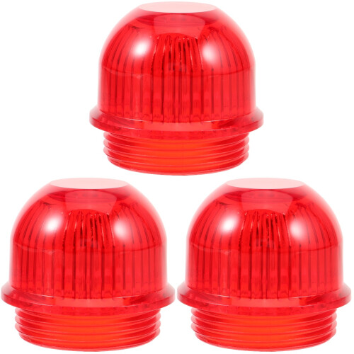 3Pcs Red Waterproof Warning Lamp Replacement Covers for Home Use
