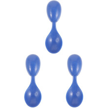 3Pcs Blue Rubber Portable Mini Spoons Soft Small Spoon for Home Use