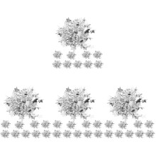 40Pcs Silver Plastic Pom Poms Cheerleading Durable Performance Props