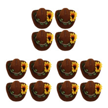 12Pcs Mini Felt Pet Hats Adjustable Floral Headgear for Small Animals
