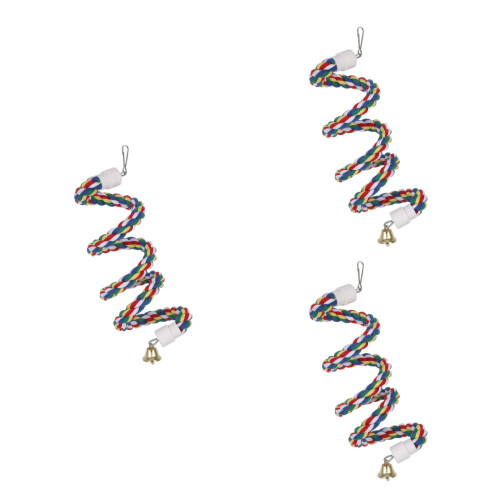 3Pcs Multi Cotton Rope Bird Stand for Parrot Climbing and Foraging