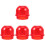 4Pcs Red Plastic Warning Lamp Shells Easy Install Replacement Covers 1