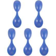 5Pcs Portable Blue Rubber Spoons Soft Safe Eating Tools for Prisons