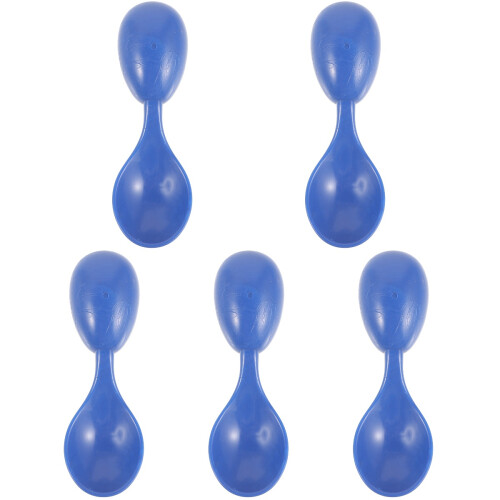 5Pcs Portable Blue Rubber Spoons Soft Safe Eating Tools for Prisons