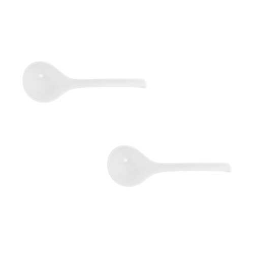 2Pcs White Porcelain Ramen Spoons Durable Soup Ladles for Kitchen Use