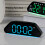 Digital Alarm Clock for Bedroom Desk Clock-white shell green 7