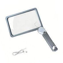 Ergonomic Handheld Magnifier 3X LED Light Handheld-grey