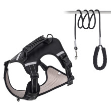 Harnais robuste pour chiens de petite, moyenne et grande-Noir XS
