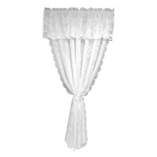 Sheer Lace Curtain with Valance 1 Panel Elegant-White 140x225cm