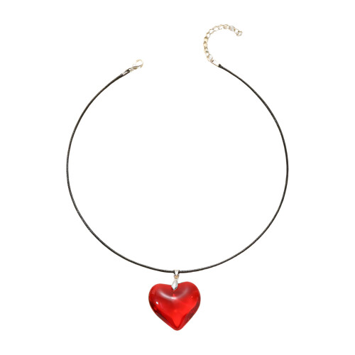Lovely Romantics Red Heart Necklace Adjustable Neckchain-25mm