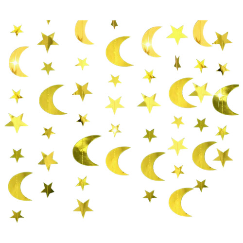 Shimmering Star Pattern Paper Pennant Star Themed-glossy 4