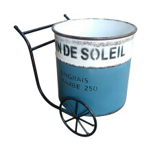 Garden Courtyard Iron Vase Decorate Home Furnishing Retro-Blue